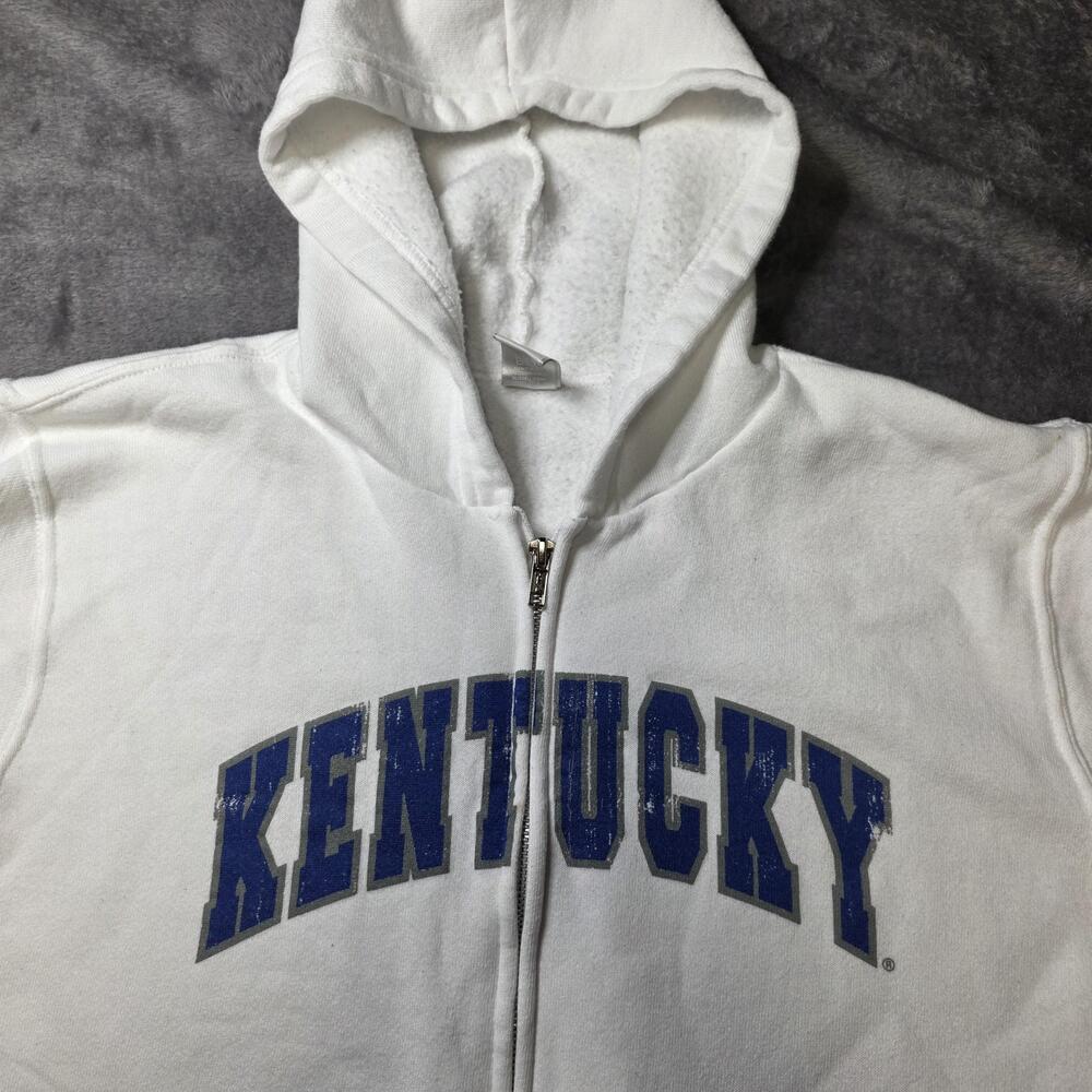 Vintage Kentucky Wildcats Hoodie Womens Large NCAA Basketball Russell Athletic